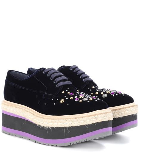 prada velvet buckle sneakers|Prada shoes for women.